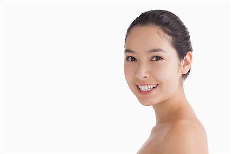 fresh-faced - Smiling woman showing her natural beauty Stock Photo - Budget Royalty-Free & Subscription, Code: 400-06864580