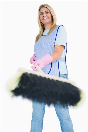 simsearch:400-06866097,k - Cleaning woman sweeping up the floor Foto de stock - Super Valor sin royalties y Suscripción, Código: 400-06866092