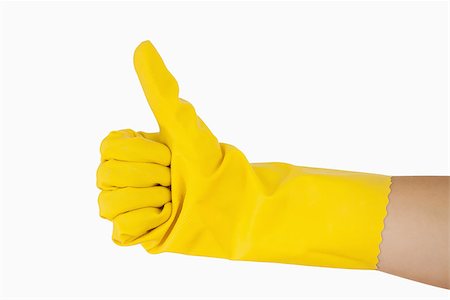 rubber hand gloves - Female hand in glove giving the thumbs up Stock Photo - Budget Royalty-Free & Subscription, Code: 400-06866372