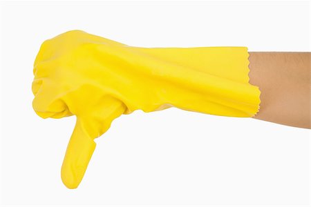 rubber hand gloves - Female hand in rubber glove giving the thumbs down Stock Photo - Budget Royalty-Free & Subscription, Code: 400-06866380