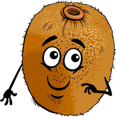 simsearch:400-06866586,k - Cartoon Illustration of Funny Kiwi Fruit Food Comic Character Stock Photo - Budget Royalty-Free & Subscription, Code: 400-06866583