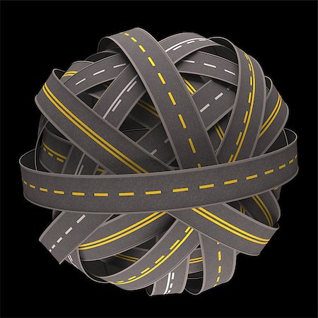 planet earth puzzle - Road asphalt tangled and messy. Concept of construction and refurbishment of the way. Stock Photo - Budget Royalty-Free & Subscription, Code: 400-06866662