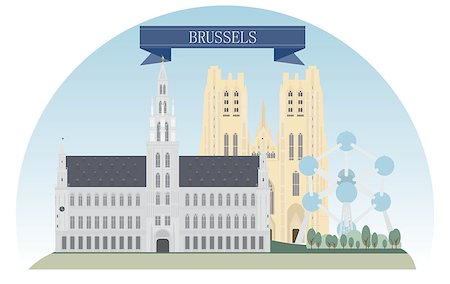 simsearch:400-07103691,k - Brussels, Belgium. Vector for you design Foto de stock - Super Valor sin royalties y Suscripción, Código: 400-06866764