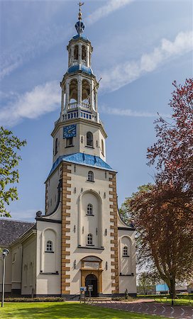 simsearch:400-08432432,k - Church and tower of Uithuizermeeden in the Netherlands Fotografie stock - Microstock e Abbonamento, Codice: 400-06866846