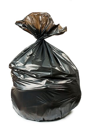 Black bag of rubbish. White isolated studio shot. Stock Photo - Budget Royalty-Free & Subscription, Code: 400-06867866