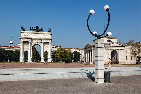 simsearch:400-06950662,k - Arch of Peace in Sempione Park, Milan, Lombardy, Italy Stock Photo - Budget Royalty-Free & Subscription, Code: 400-06867889