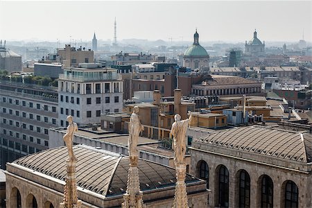 duomo milano - Aerial View on Milan from the Roof of Cathedral, Italy Stock Photo - Budget Royalty-Free & Subscription, Code: 400-06867899