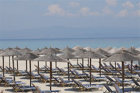 simsearch:400-06947087,k - This seabeach is situated  in Greece. Different beach facilities are on the photo. Stock Photo - Budget Royalty-Free & Subscription, Code: 400-06867930