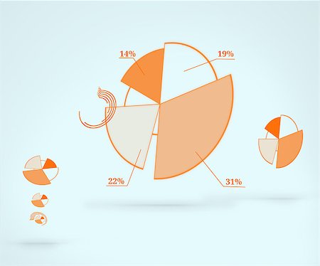 pie chart - Orange diagram against a blue background Stock Photo - Budget Royalty-Free & Subscription, Code: 400-06869418