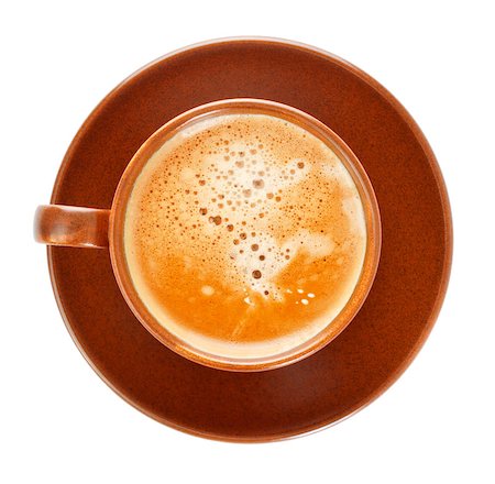 foam top - fresh coffee cup isolated on white background Foto de stock - Super Valor sin royalties y Suscripción, Código: 400-06860110