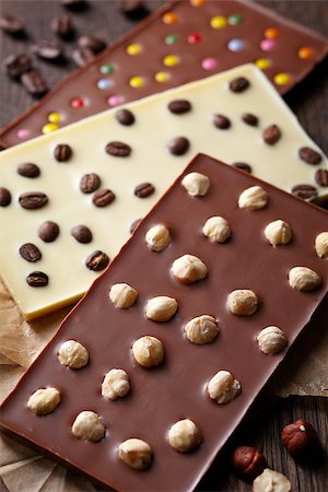 foodphoto (artist) - various chocolate with hazelnuts and coffee beans Stock Photo - Budget Royalty-Free & Subscription, Code: 400-06860295