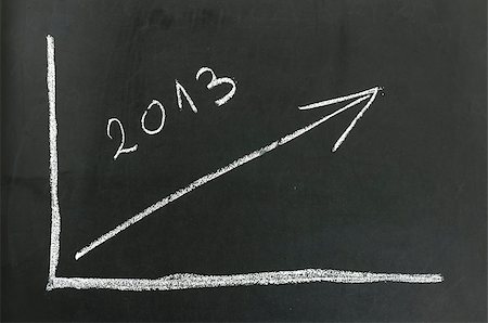 simsearch:400-08043753,k - Growing graph for year 2013 on a black board. Fotografie stock - Microstock e Abbonamento, Codice: 400-06860362