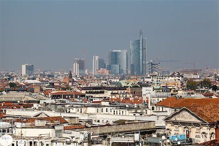 duomo milano - Aerial View on Milan from the Roof of Cathedral, Italy Stock Photo - Budget Royalty-Free & Subscription, Code: 400-06860509