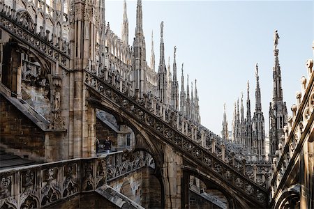 duomo milano - Roof of the Famous Milan Cathedral, Lombardy, Italy Stock Photo - Budget Royalty-Free & Subscription, Code: 400-06860503