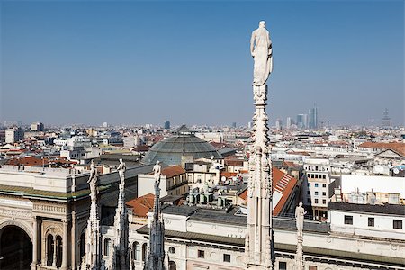 duomo milano - Aerial View on Milan from the Roof of Cathedral, Italy Stock Photo - Budget Royalty-Free & Subscription, Code: 400-06860510
