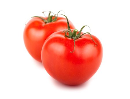 simsearch:400-06101333,k - Pair of ripe red tomatoes isolated on white background Stock Photo - Budget Royalty-Free & Subscription, Code: 400-06860568