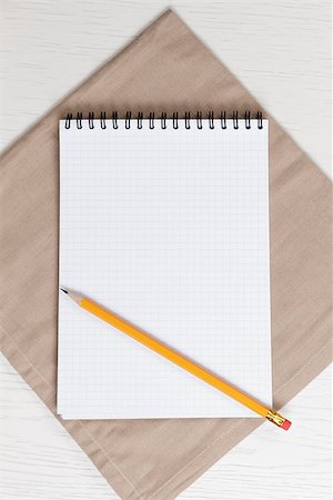 recipes paper - recipe notepad on wooden table with pencil Stock Photo - Budget Royalty-Free & Subscription, Code: 400-06860661