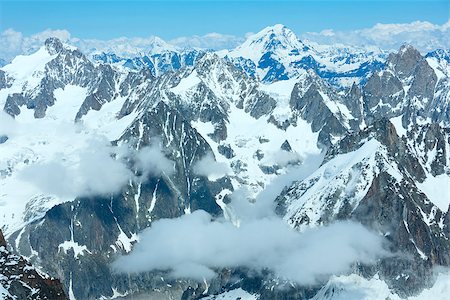 Mont Blanc mountain massif summer landscape(view from Aiguille du Midi Mount,  French ) Stock Photo - Budget Royalty-Free & Subscription, Code: 400-06861026