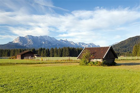 simsearch:400-05905289,k - wooden huts on alpine meadows in morning sunlight, Germany Stock Photo - Budget Royalty-Free & Subscription, Code: 400-06861109