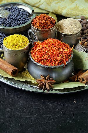 simsearch:400-06559340,k - collection of various spices (paprika, turmeric, pepper, aniseed, cinnamon, saffron) Stock Photo - Budget Royalty-Free & Subscription, Code: 400-06861197