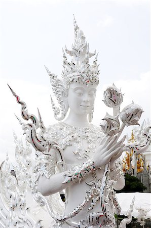 Famous landmark of White Temple in Chiang Rai, Thailand Foto de stock - Super Valor sin royalties y Suscripción, Código: 400-06861380