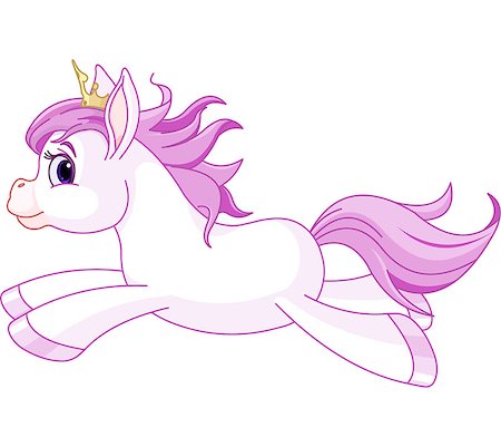 simsearch:400-04355915,k - Illustration of running cute horse princess Fotografie stock - Microstock e Abbonamento, Codice: 400-06874923
