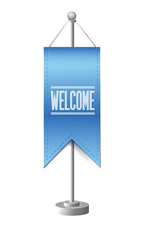 simsearch:400-08403168,k - welcome sign stand banner illustration design over white Stock Photo - Budget Royalty-Free & Subscription, Code: 400-06875149