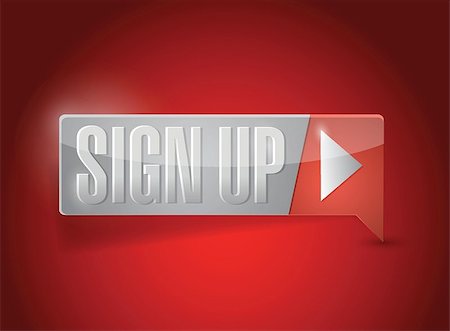 simsearch:400-07424571,k - sign up now button illustration design over red Stock Photo - Budget Royalty-Free & Subscription, Code: 400-06875188