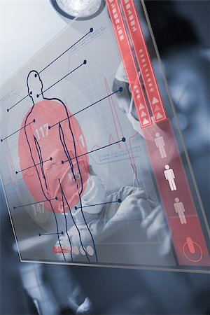 simsearch:400-06875952,k - Red and transparent medical interface in the hospital Stockbilder - Microstock & Abonnement, Bildnummer: 400-06875948