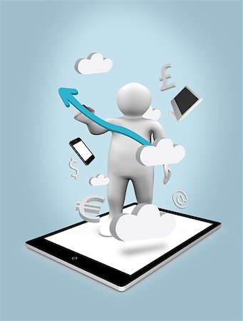 Digital white figure on a tablet pc Stock Photo - Budget Royalty-Free & Subscription, Code: 400-06876075