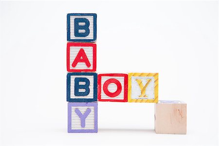 Blocks spelling baby boy on white background Stock Photo - Budget Royalty-Free & Subscription, Code: 400-06876470