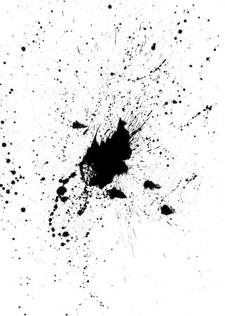 simsearch:400-06876703,k - Black paint messy splatter on white background Foto de stock - Royalty-Free Super Valor e Assinatura, Número: 400-06876705