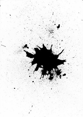 simsearch:400-06876787,k - Black paint splatter design on white background Foto de stock - Super Valor sin royalties y Suscripción, Código: 400-06876708
