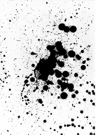 simsearch:400-06876787,k - Black paint splatter and blob design on white background Foto de stock - Super Valor sin royalties y Suscripción, Código: 400-06876709