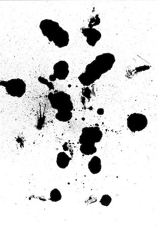simsearch:400-06876787,k - Black ink blobs abstract design on white background Foto de stock - Super Valor sin royalties y Suscripción, Código: 400-06876700