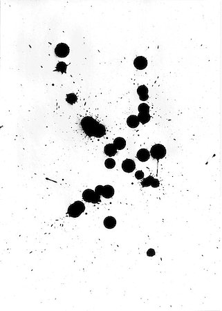 simsearch:400-06876703,k - Black paint messy blobs on white background Foto de stock - Royalty-Free Super Valor e Assinatura, Número: 400-06876703