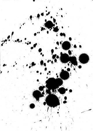 simsearch:400-06876703,k - Black ink blobs and splatter on white background Foto de stock - Royalty-Free Super Valor e Assinatura, Número: 400-06876712