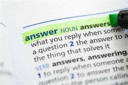 simsearch:400-06876933,k - Answer definition highlighted in green Foto de stock - Super Valor sin royalties y Suscripción, Código: 400-06876848