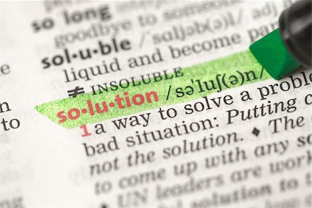 simsearch:400-06876933,k - Highlighted definition of solution in the dictionary Foto de stock - Super Valor sin royalties y Suscripción, Código: 400-06876889