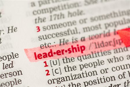simsearch:400-06877039,k - Leadership definition highlighted in red in the dictionary Foto de stock - Royalty-Free Super Valor e Assinatura, Número: 400-06876945