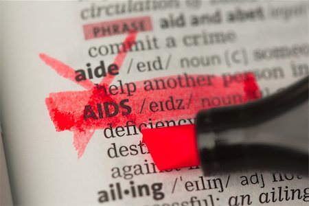 simsearch:400-06877039,k - AIDS definition marked and highlighted in red in the dictionary Foto de stock - Royalty-Free Super Valor e Assinatura, Número: 400-06876972