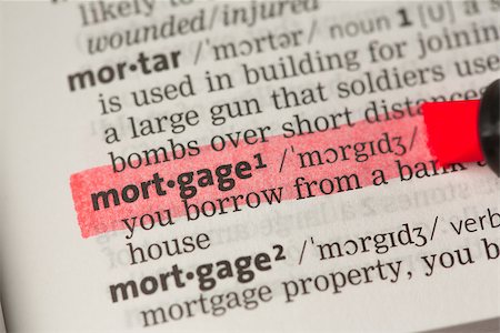 financial highlights - Mortgage definition highlighted in red in the dictionary Stock Photo - Budget Royalty-Free & Subscription, Code: 400-06877005