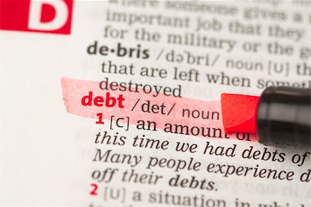simsearch:400-06877039,k - Debt definition highlighted in red in the dictionary Foto de stock - Royalty-Free Super Valor e Assinatura, Número: 400-06877000