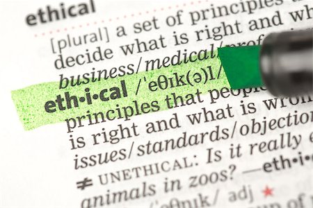 simsearch:400-06877039,k - Ethical definition highlighted in green in the dictionary Foto de stock - Royalty-Free Super Valor e Assinatura, Número: 400-06877035