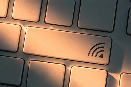 symbols in computers wifi - White keyboard with close up on wifi button Stock Photo - Budget Royalty-Free & Subscription, Code: 400-06878510