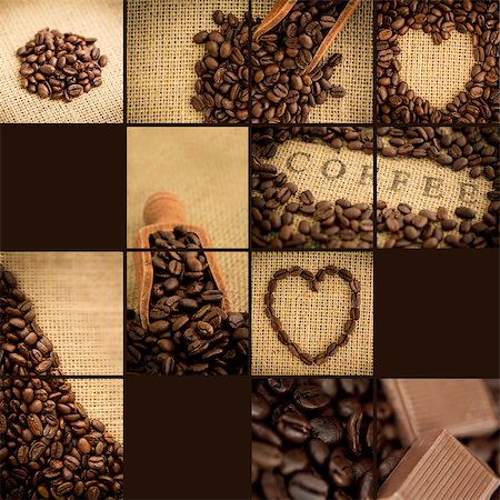 Various pictures with coffee beans Stock Photo - Budget Royalty-Free & Subscription, Code: 400-06878646