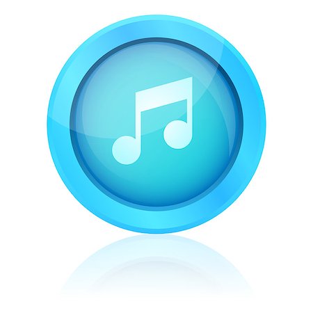 simsearch:400-07632086,k - Blue vector music button Stock Photo - Budget Royalty-Free & Subscription, Code: 400-06871356