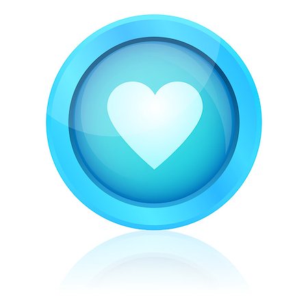 simsearch:400-07632086,k - Blue vector heart button Stock Photo - Budget Royalty-Free & Subscription, Code: 400-06871359