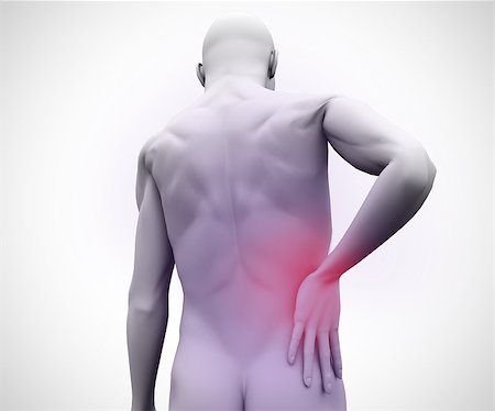 Digital man with highlighted back pain Stock Photo - Budget Royalty-Free & Subscription, Code: 400-06872974