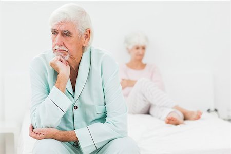 elderly couple fighting - Elderly couple not speaking in bedroom Stock Photo - Budget Royalty-Free & Subscription, Code: 400-06873361